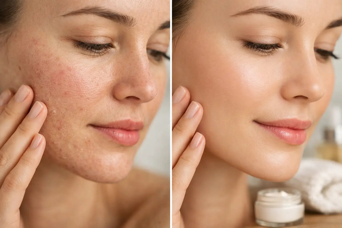 Before and After Barrier Focused Skincare