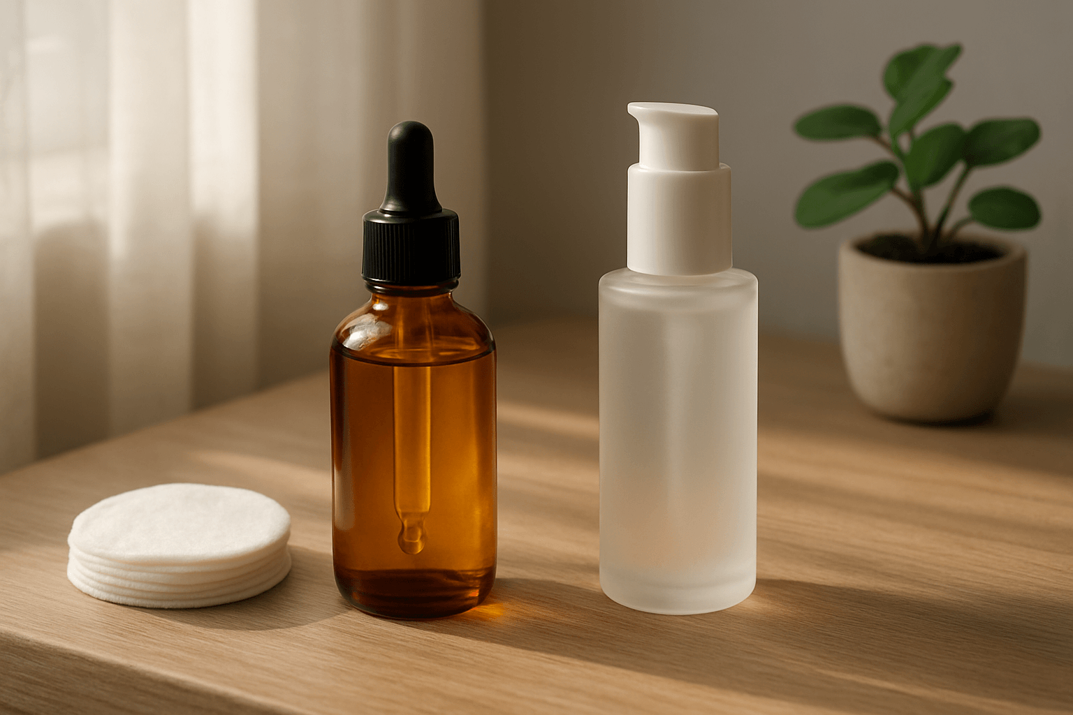 Comparison of facial oil and lightweight serum bottles for skincare routine decision facial oil vs serum