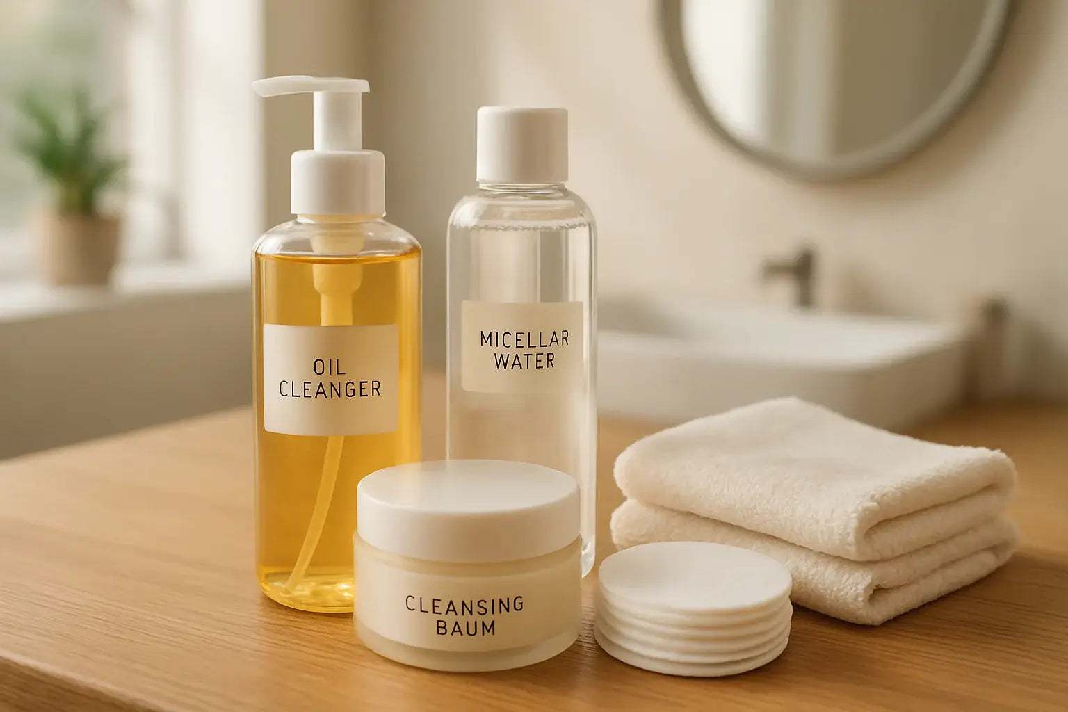 Makeup removal order: micellar water on cotton pad, followed by oil cleanser and gentle face wash for truly clean skin