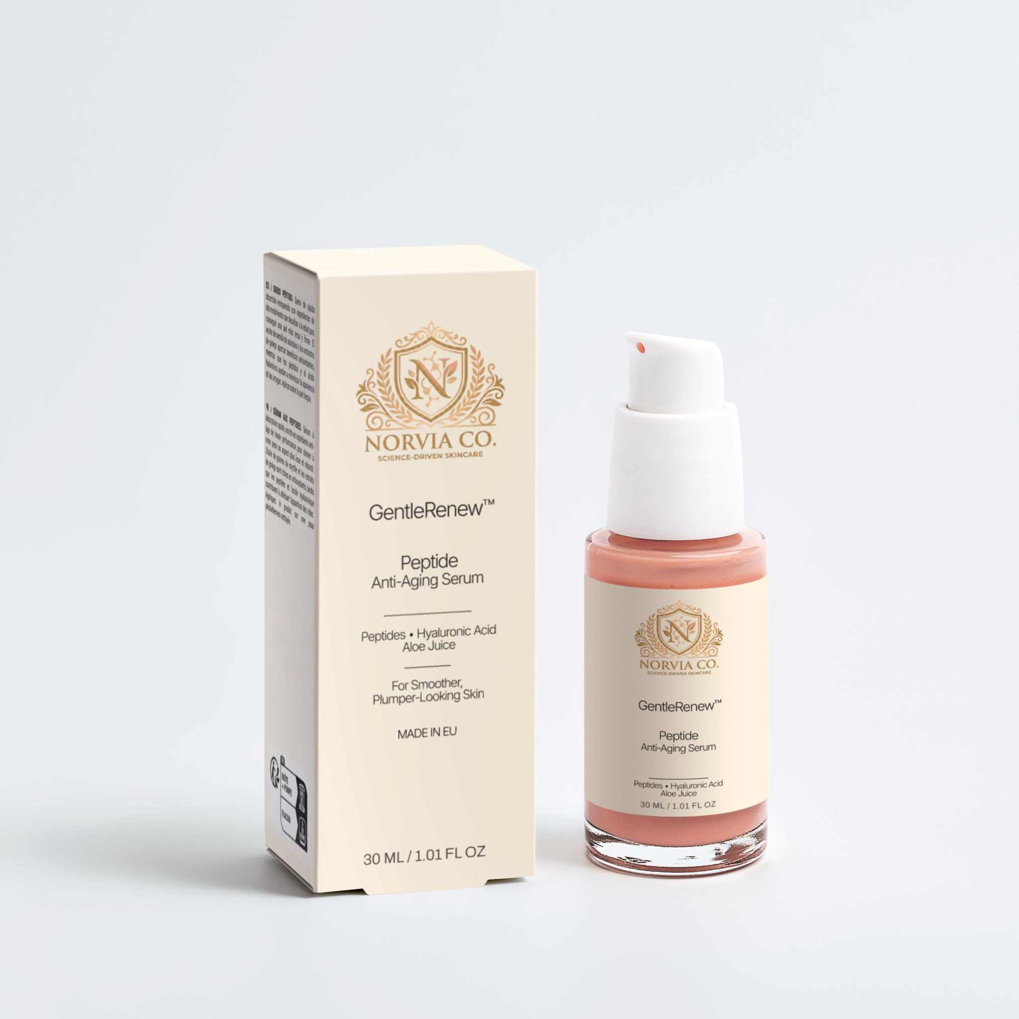 GentleRenew Skincare Routine Set for Anti-Aging with peptide serum, eye cream, and day cream