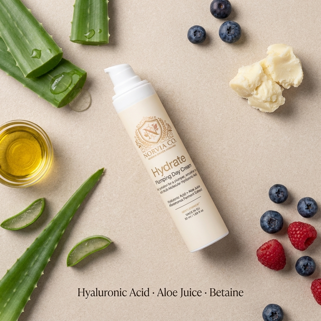 Norvia Co. Hydrate Plumping Day Cream with aloe, jojoba, shea butter and berries