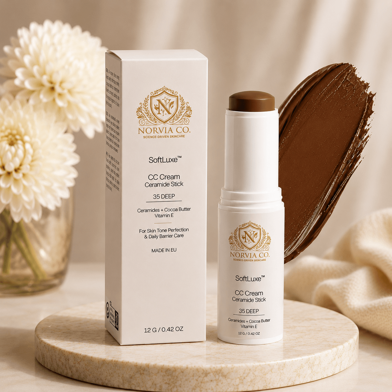 SoftLuxe CC Cream Ceramide Stick for lightweight, hydrating coverage and skin barrier support