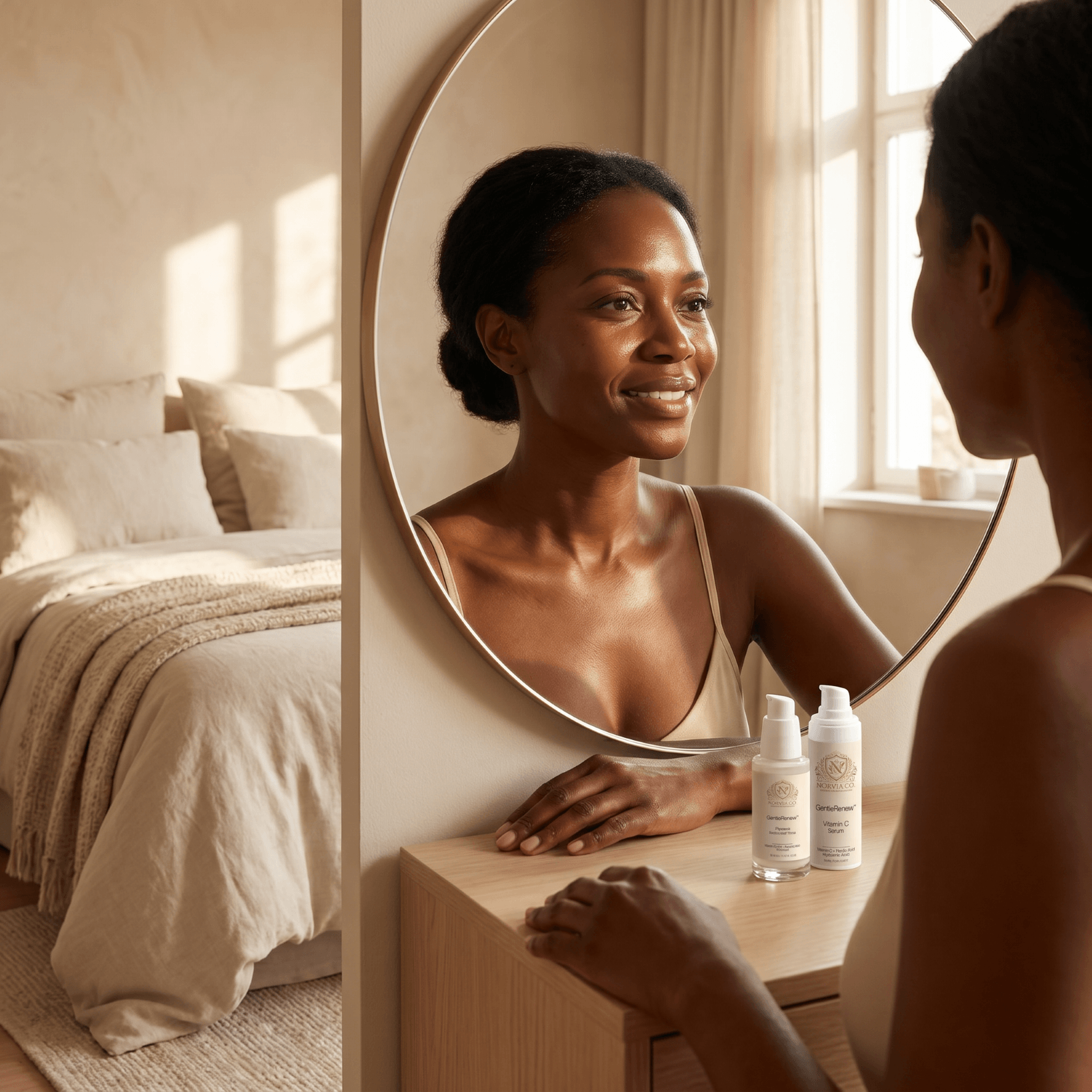 GentleRenew Dark Spot Routine skincare set with vitamin C and pigment perfecting serums for even skin tone and radiant complexion