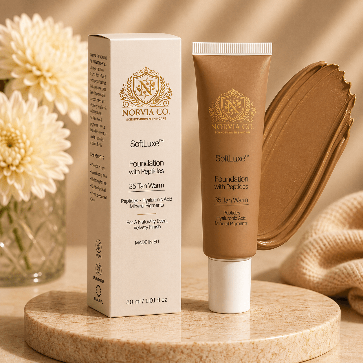 SoftLuxe Foundation with Peptides lightweight with buildable coverage and peptide skin nourishment