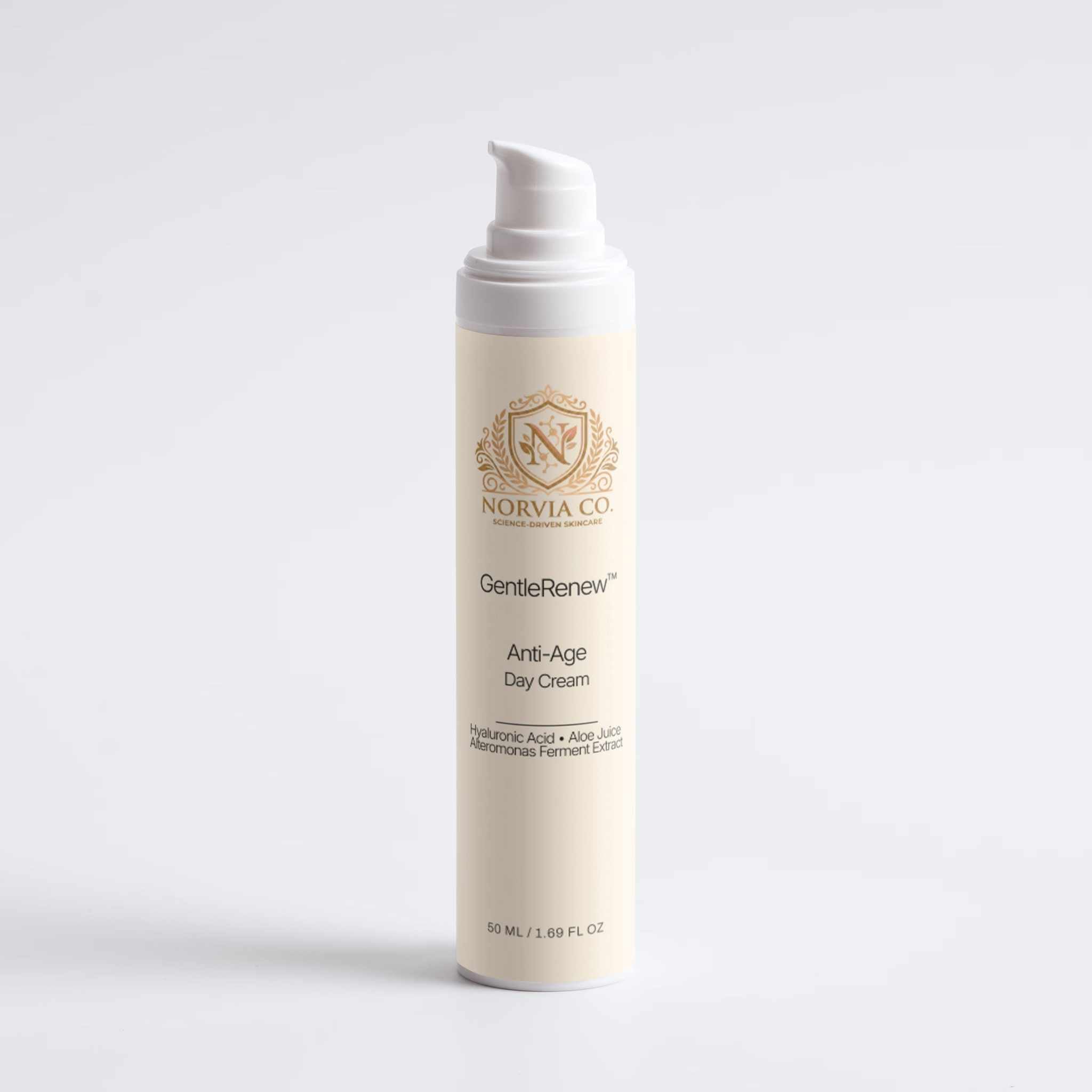 GentleRenew Anti-Aging Face Day Cream with Multi-Molecular Hyaluronic Acid for hydration and fine line reduction