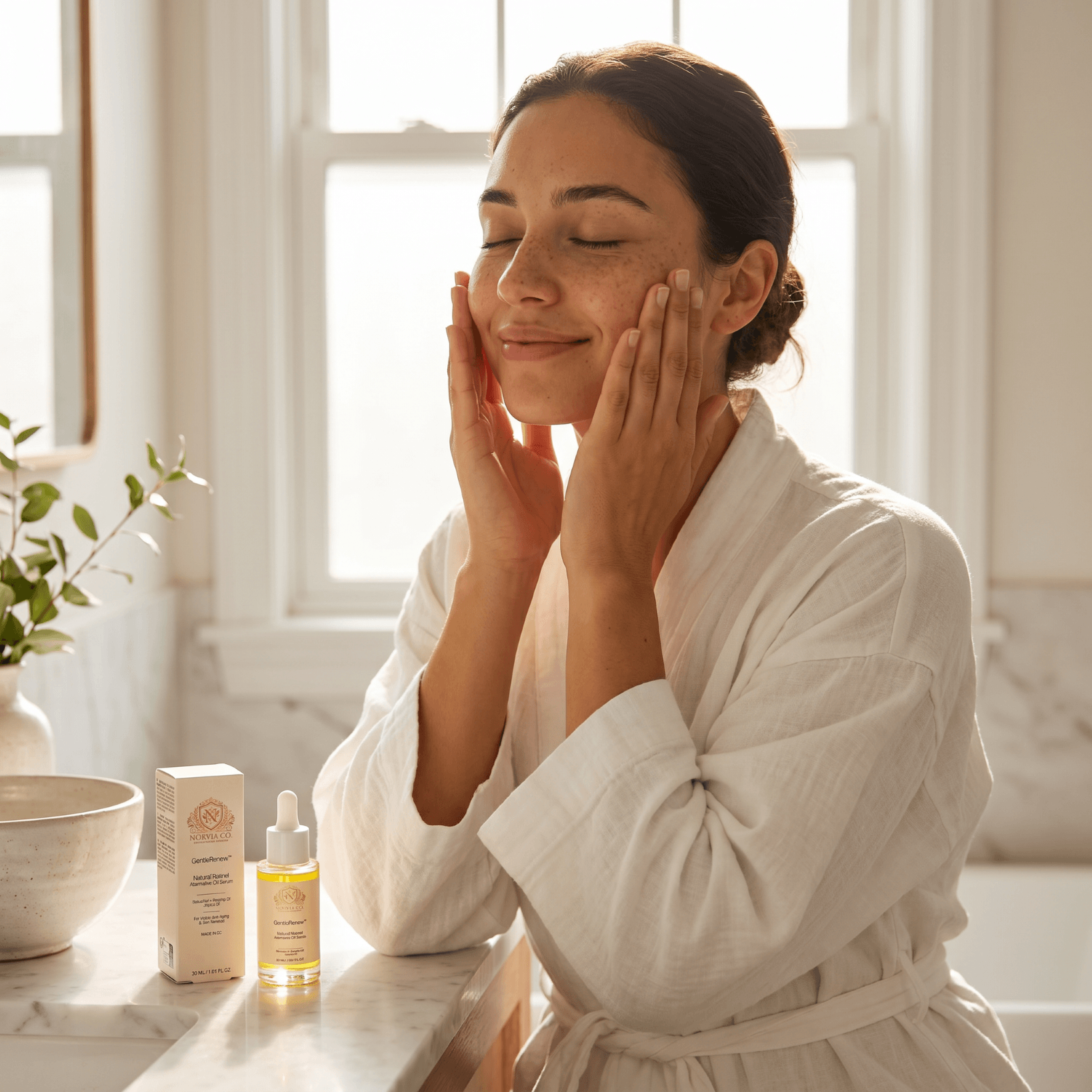 Bottle of GentleRenew™ Retinol Alternative Oil Serum designed for smoother, radiant skin
