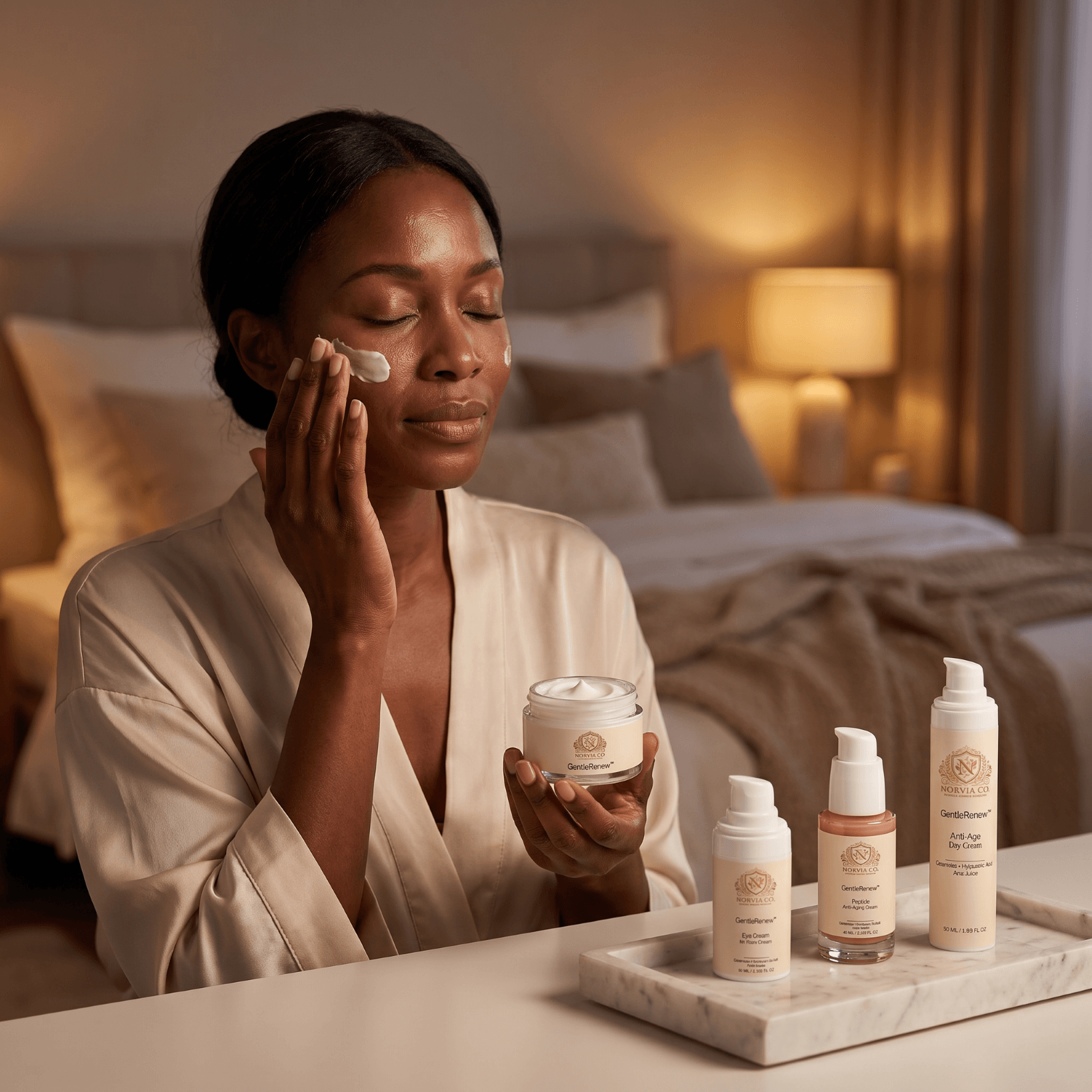 GentleRenew™ Skincare Routine Set with peptide serum, eye cream, and day cream for anti-aging and hydration