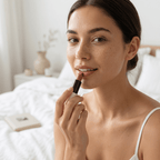 SoftLuxe matte lipstick tube with Terracotta Nude shade, creamy texture, and natural pigments