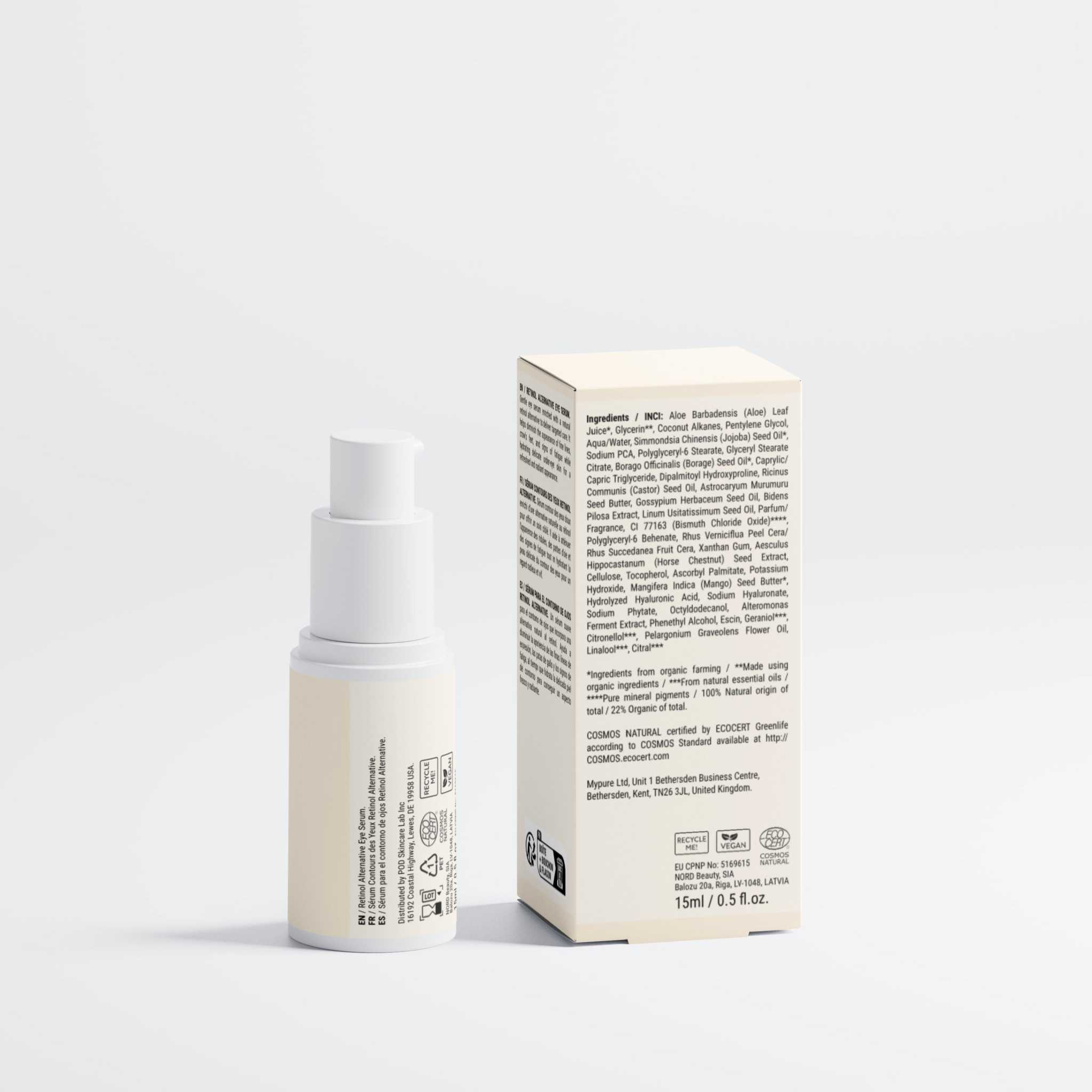 GentleRenew Retinol Alternative Eye Serum bottle with natural plant extract for sensitive skin under-eye care