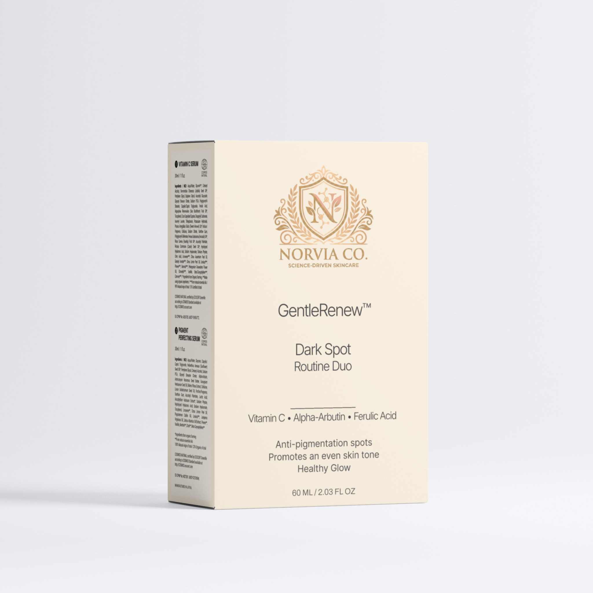 GentleRenew Dark Spot Routine skincare set with Vitamin C and Pigment Perfecting Serums for even skin tone and radiant complexion
