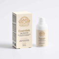 Daily Moisturizer for Dry Skin in a cream-colored bottle with a white pump and matching box, featuring gold branding.