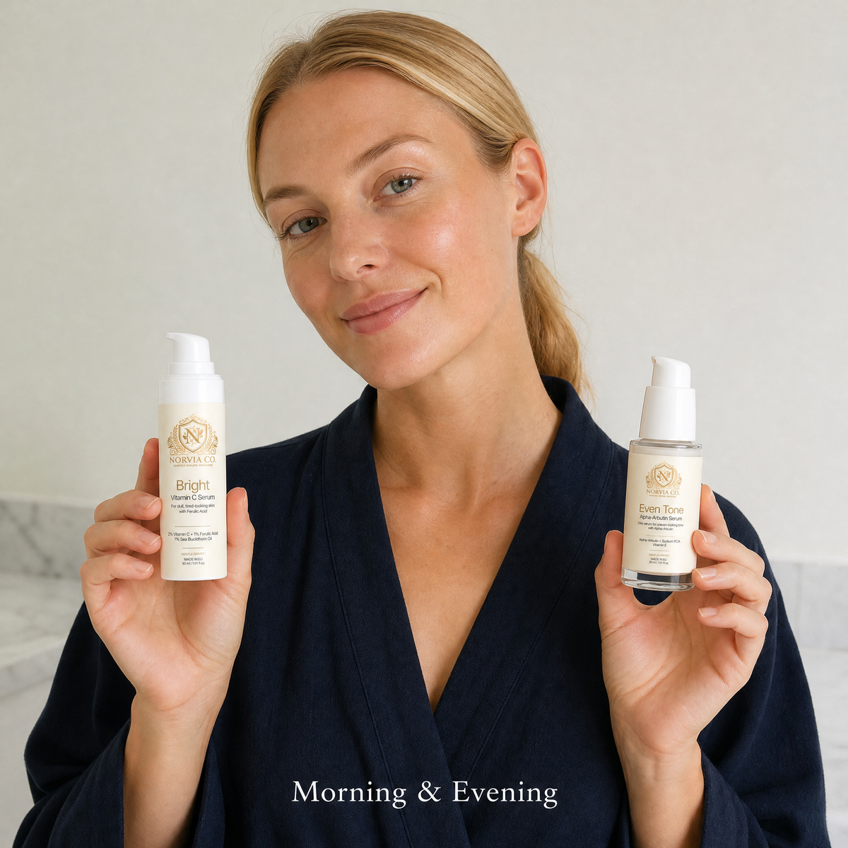 Morning and evening routine with the Norvia Co. Even Tone Routine Set