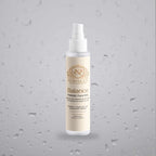 Facial Mist for Dry Skin in a slim white spray bottle with a cream label, gold crest and Balance Prebiotic Face Mist text