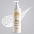 Gel Cleanser for Oily Skin in a cream-colored pump bottle, with gold lettering and a clear gel texture