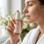 Bottle of GentleRenew™ Peptide Anti-Aging Serum with peptide and Ginkgo Biloba ingredients for firmer, smoother skin