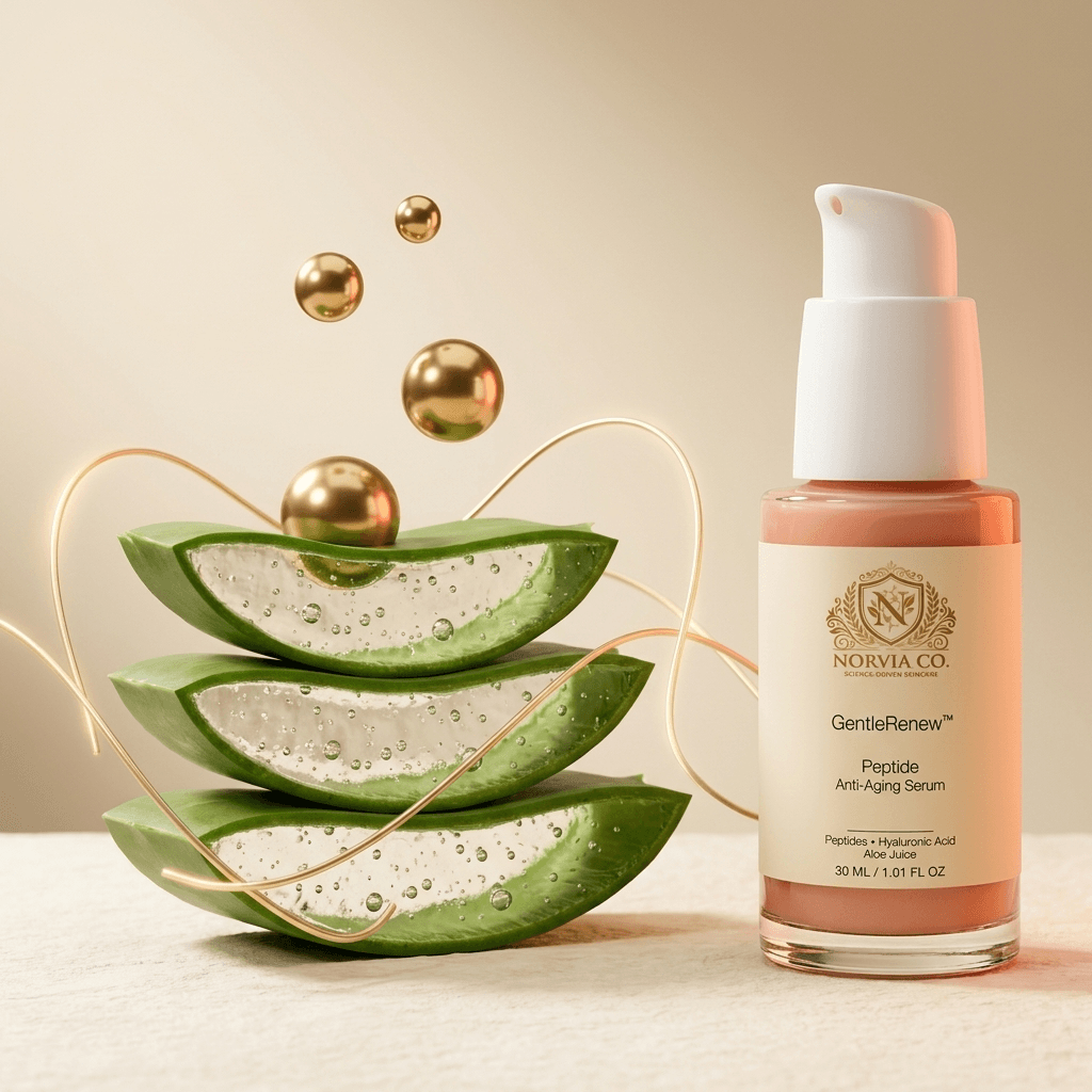 GentleRenew™ Peptide Anti-Aging Serum bottle with dropper for skin firming and fine line reduction