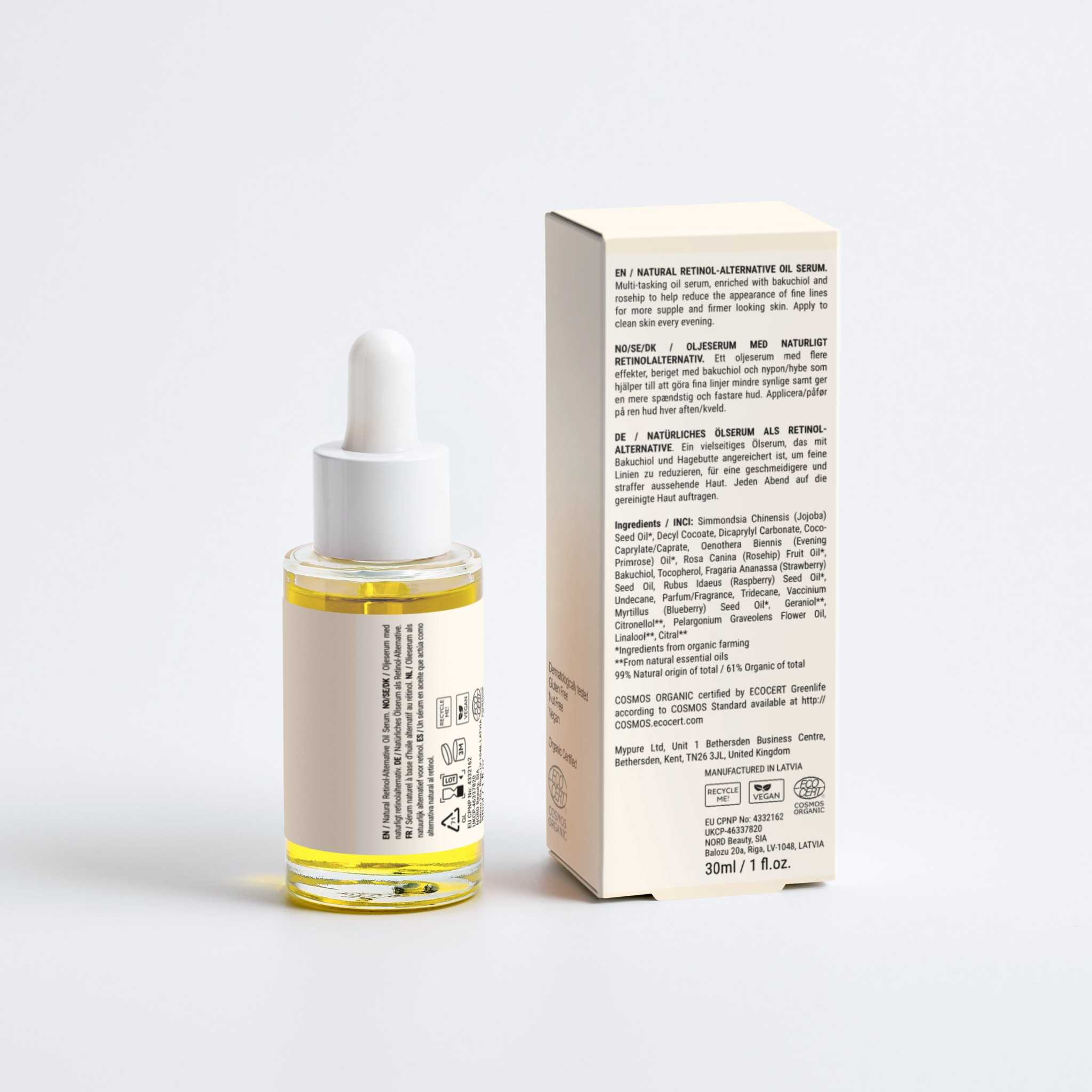 GentleRenew™ Retinol Alternative Oil Serum bottle with natural ingredients for smooth, radiant skin