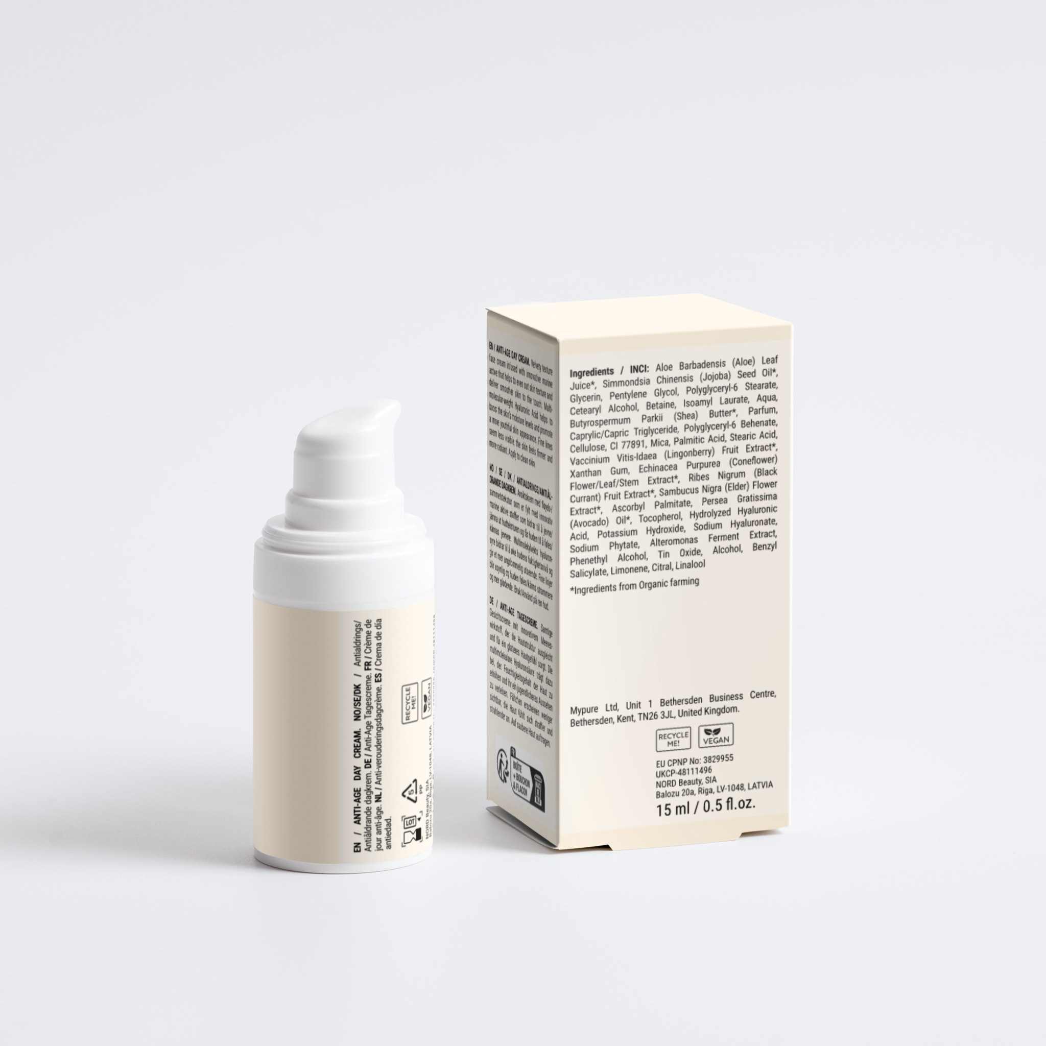 GentleRenew Anti-Aging Day Cream moisturizing skin with hyaluronic acid and botanical ingredients for hydration and fine line reduction