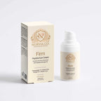Peptide Eye Cream in a cream-colored bottle and matching box, with gold Norvia Co branding and firming formula label