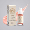 Norvia Co. Firm Peptide Serum bottle and box with pink peptide serum texture