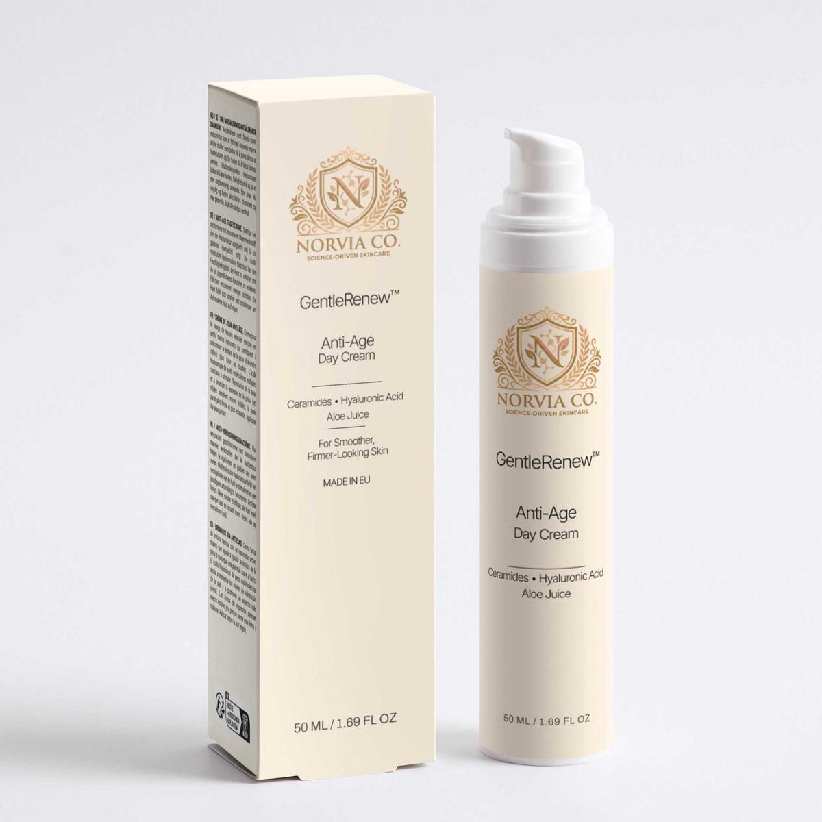 GentleRenew™ skincare routine set with anti-aging serum, eye cream, and day cream for hydration and smooth skin
