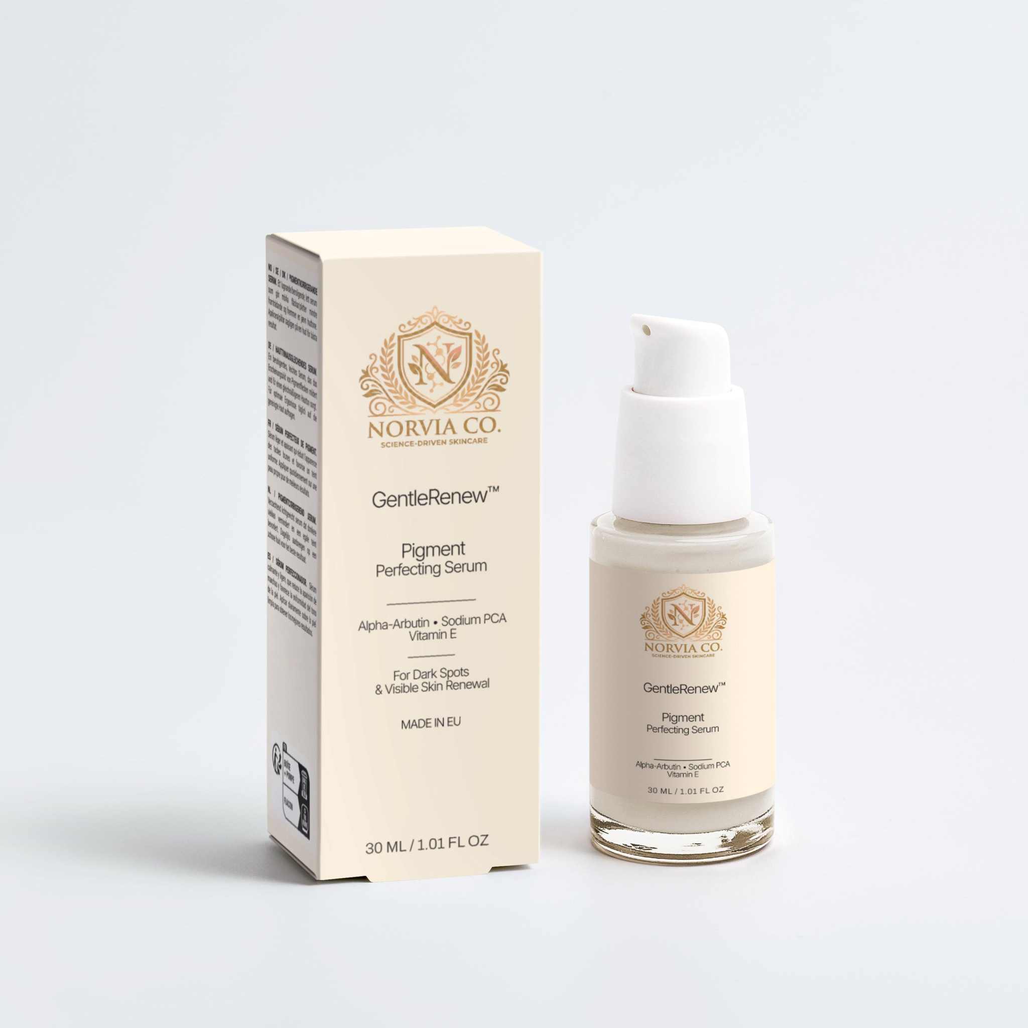 GentleRenew Pigment Perfecting Serum bottle for even skin tone and dark spot reduction